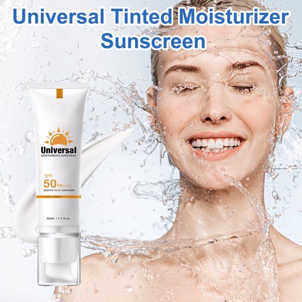 Sunscreen for Face, Universal Protector Solar SPF 50, Protector Solar Con Color, Hydrating Sun Essence Face Sunscreen, No Sticky Waterproof (No Delivery in Weekend)