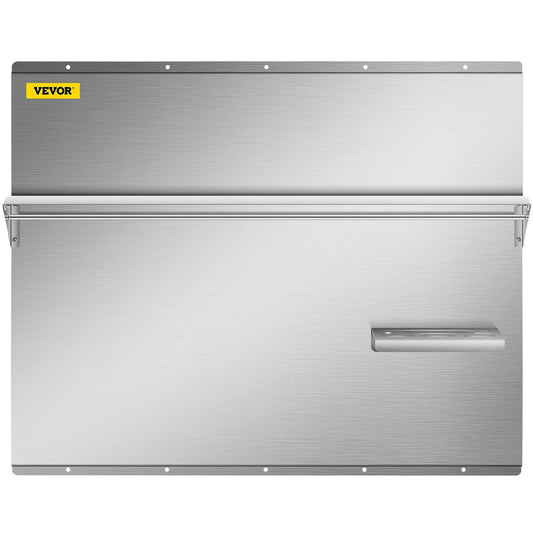 VEVOR Range Backsplash with Shelf 36 x 29.5 Inch Range Hood Wall Shield, Stainless Steel Backsplash Silver Splash Plate for Range Hood Stainless Backsplash with Built-in Storage Shelf and Hanging Rack