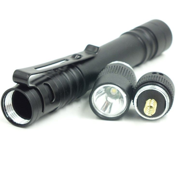 Mini Pen-Shaped Small Flashlight Aluminum Alloy Waterproof with Pen Clip Gift Lamp Small Flashlight