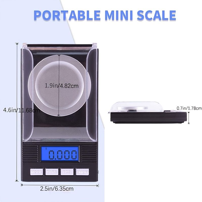 Milligram Scale USB Powered - Mg/ Gram Scale; Precision Digital Pocket Carat Scale Electronic Jewelry Scales For Powder Medicine/ Jewelry/ Reloading/ Herb Including Calibration Weights