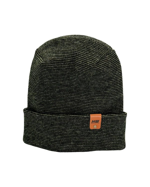 Haakwear Theta Stitch Fusion Cuffed Beanie (Patent Pending Design)-Green/Black, Made in USA