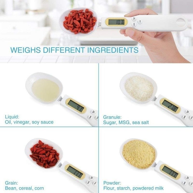 Electronic Kitchen Scale; 0.1g-500g LCD Display Digital Weight Measuring Spoon; Kitchen Tool (Button Battery Version Cannot Be Charged) Outdoor Home Kitchen Accessories