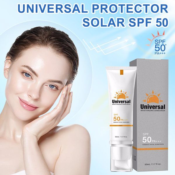 Sunscreen for Face, Universal Protector Solar SPF 50, Protector Solar Con Color, Hydrating Sun Essence Face Sunscreen, No Sticky Waterproof (No Delivery in Weekend)