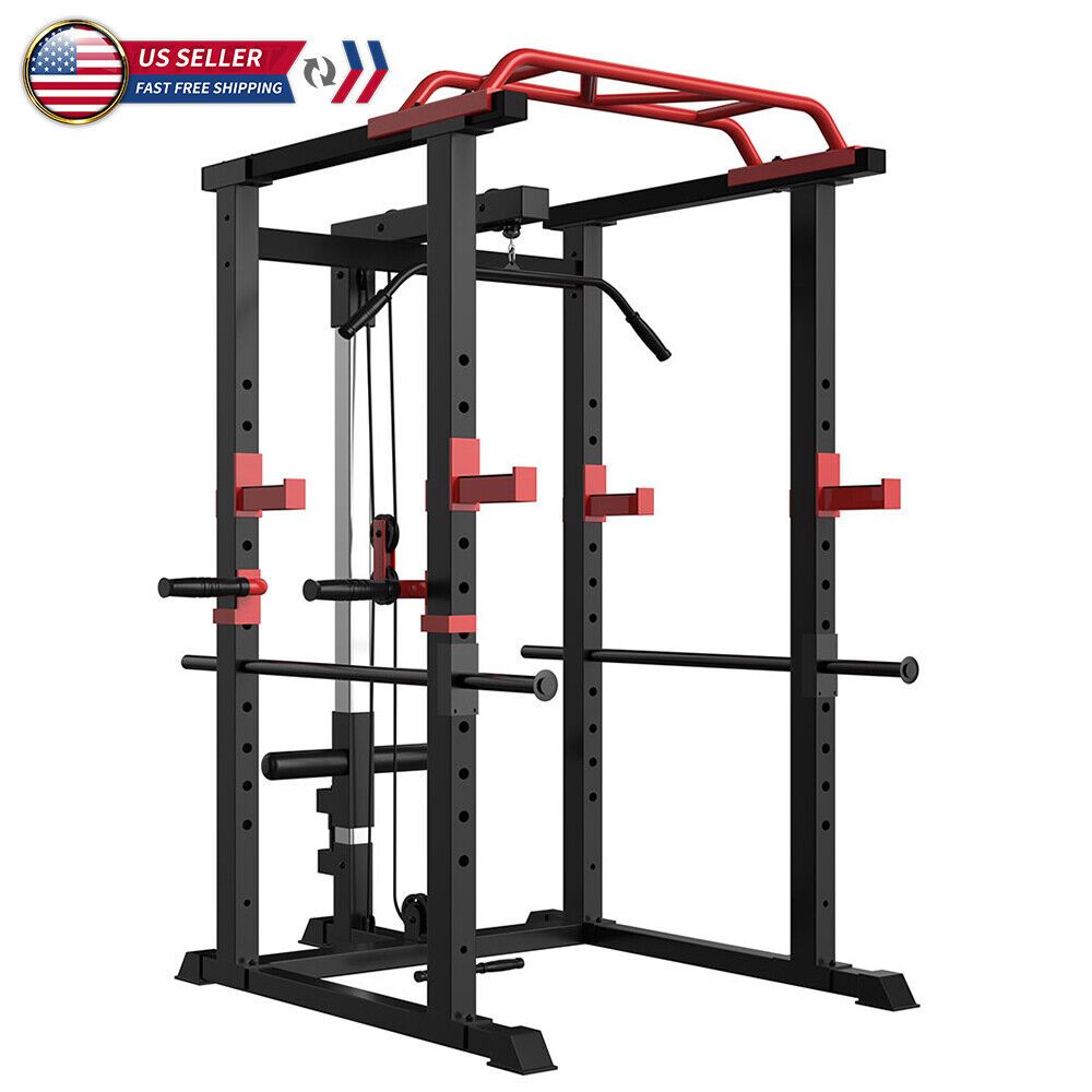 Multi-functional Power Cage,Home Adjustable Pullup Squat Rack 1000Lbs Capacity Comprehensive Fitness Barbell Rack