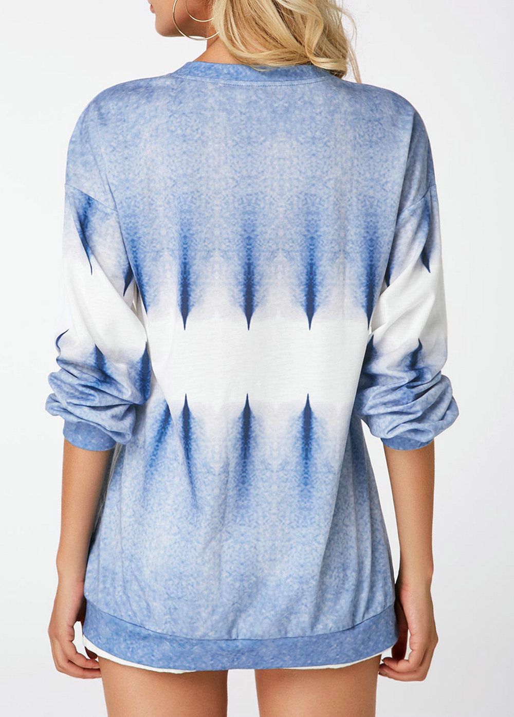 Autumn and Winter Tops Sexy Round Neck Featuring Printed Long Sleeved Tops