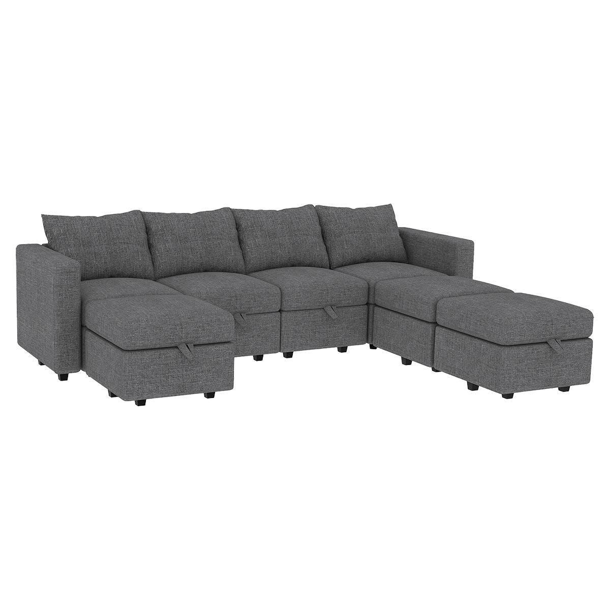 Livelylodge Modern L-Shaped Modular Sectional Sofa, Polyester Upholstery with Sturdy Wooden Frame, Comfortable Couch for Living Room or Office, Space-Saving Design 109''L x 78''W x 34''H