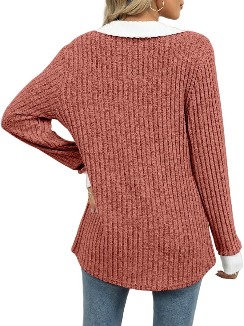 Womens Long Sleeve Shirts Fashion Fall Tops Blouses Sweater Dressy Business Casual Outfits