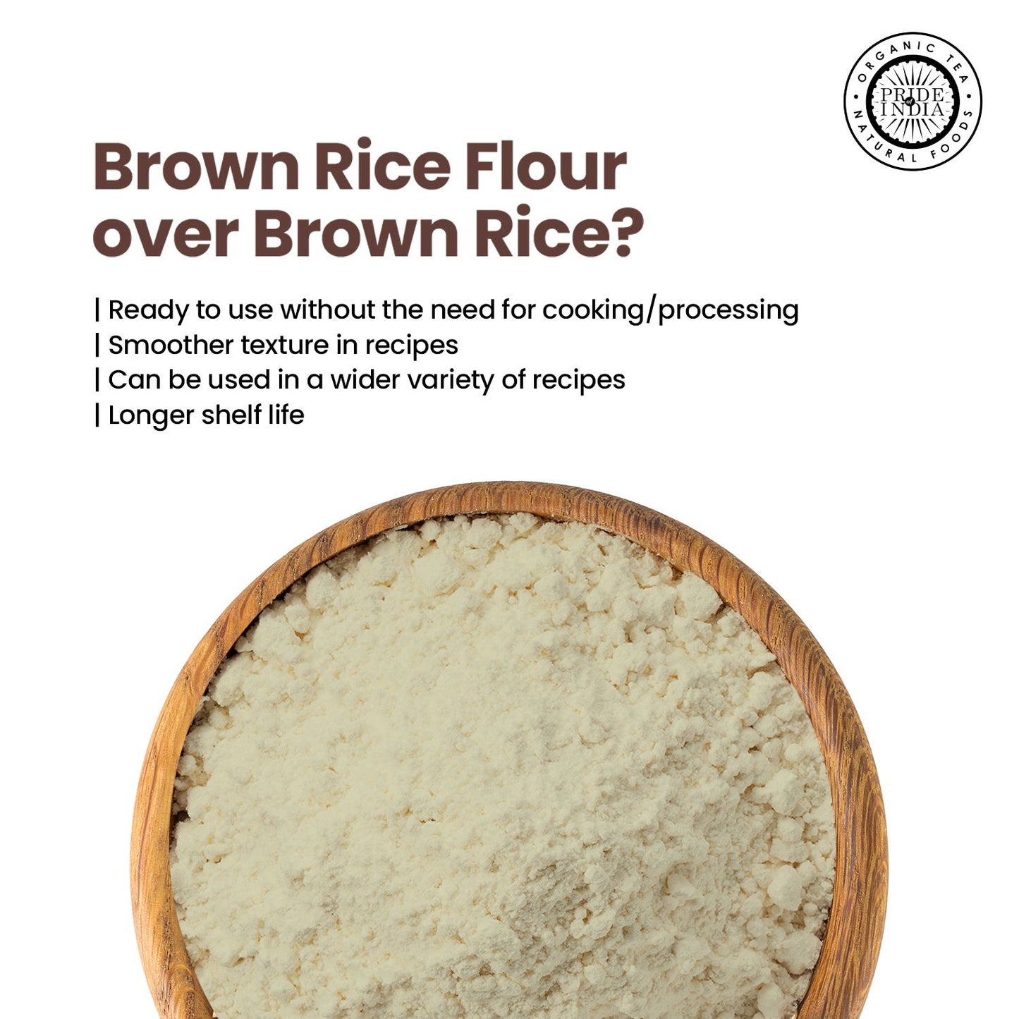 PRIDE OF INDIA Brown Rice Flour (1 lbs)