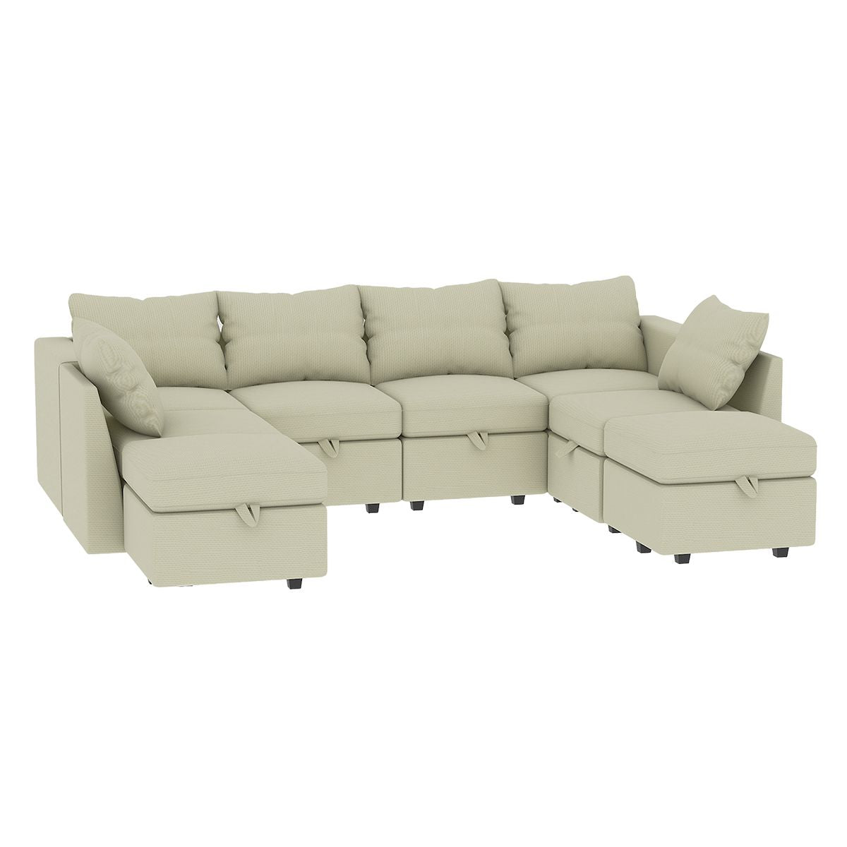 Livelylodge Modern L-Shaped Modular Sectional Sofa, Polyester Upholstery with Sturdy Wooden Frame, Comfortable Couch for Living Room or Office, Space-Saving Design 109''L x 78''W x 34''H