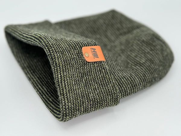 Haakwear Theta Stitch Fusion Cuffed Beanie (Patent Pending Design)-Green/Black, Made in USA