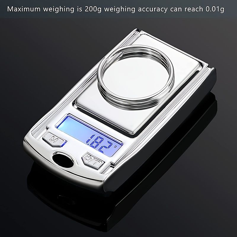 Mini Electronic Digital Pocket Scale 100g 0.01g/200g 0.01g Mini Key Style Portable Precision Weighing LCD Backlit Display For Jewelry Gold; Sterling; Jewelry; Herb; Food