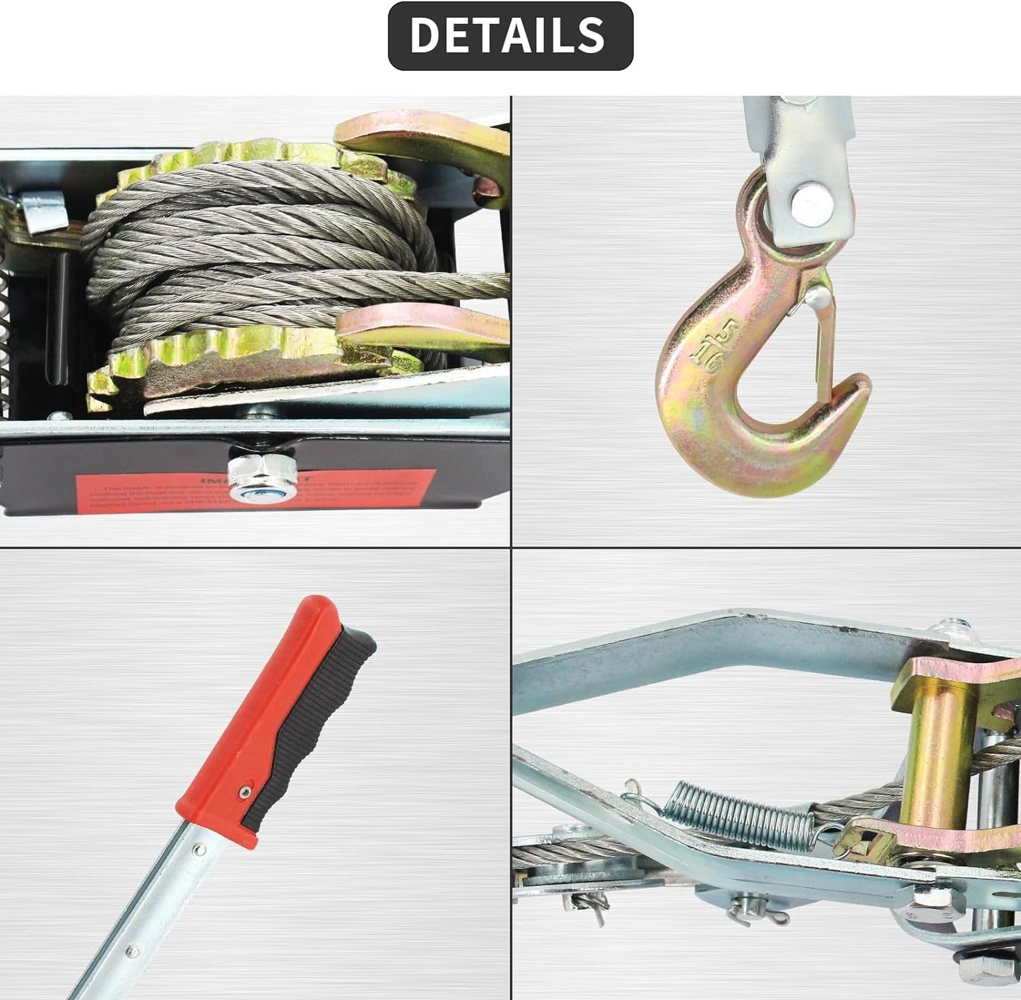 Winch Ratchet Tool, Gear Power Puller,Pulling Boat Marine,Heavy Duty Cable Come Along Tool,Automotive Hoist Winch Puller