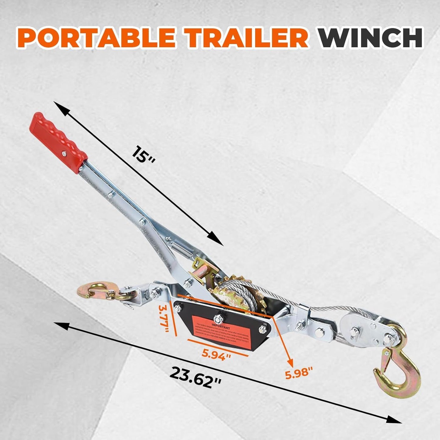 Winch Ratchet Tool, Gear Power Puller,Pulling Boat Marine,Heavy Duty Cable Come Along Tool,Automotive Hoist Winch Puller