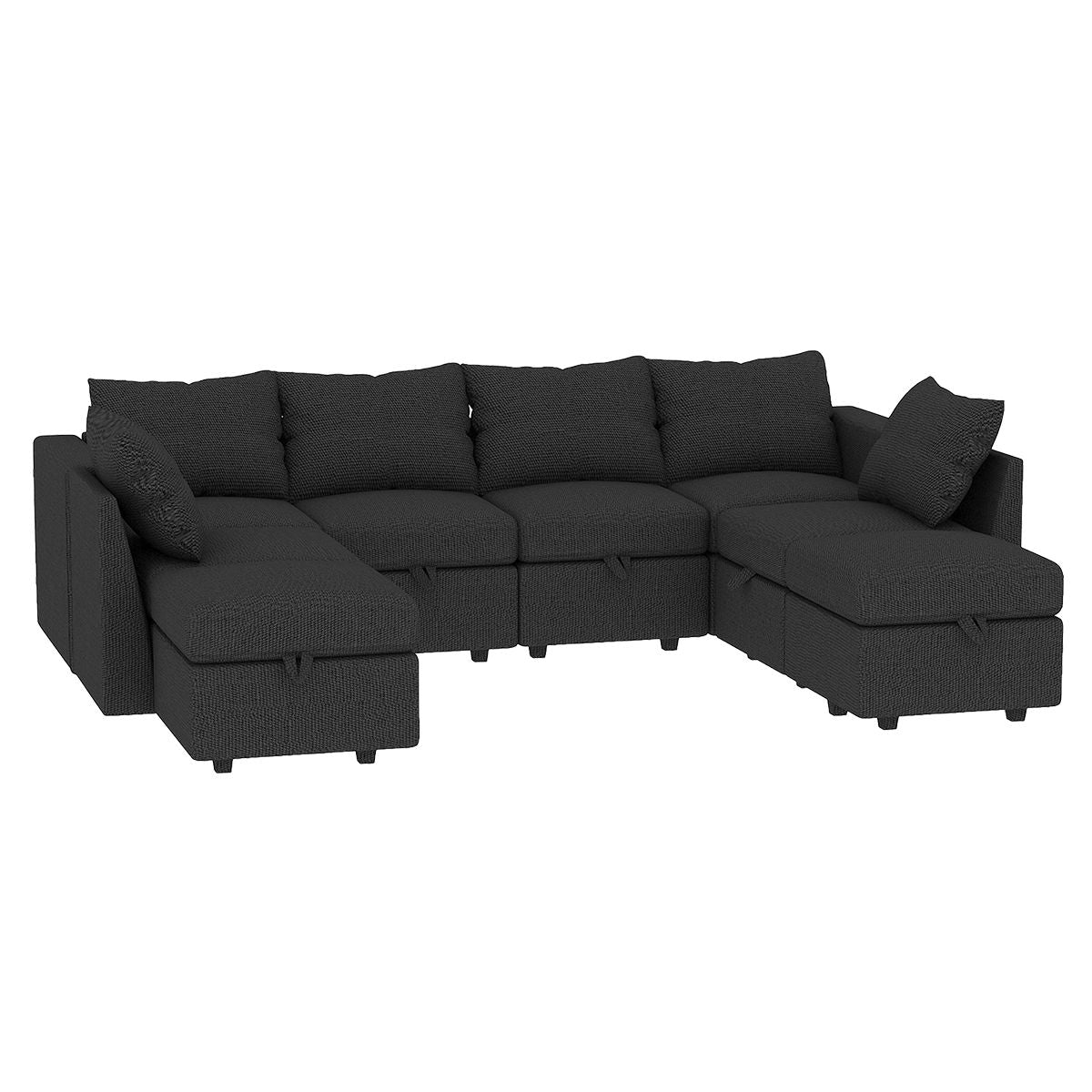 Livelylodge Modern L-Shaped Modular Sectional Sofa, Polyester Upholstery with Sturdy Wooden Frame, Comfortable Couch for Living Room or Office, Space-Saving Design 109''L x 78''W x 34''H