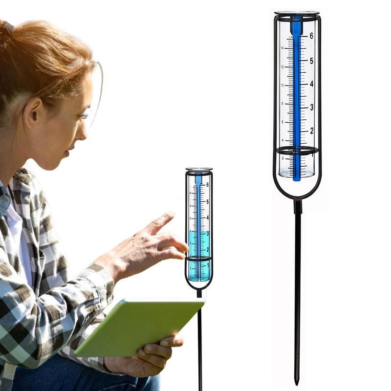 7 Inch Capacity Glass Graduated Test Tube Outdoor Glass Rain Gauge Replacement Tubes Measuring Gauging Tools For Yard Garden