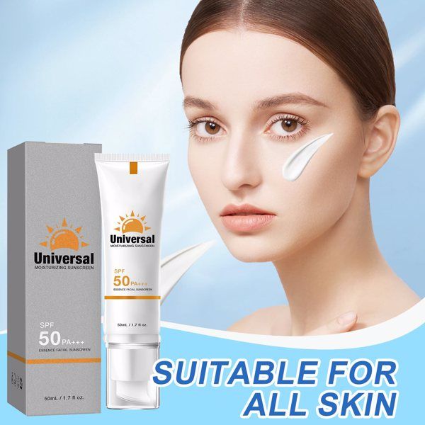 Sunscreen for Face, Universal Protector Solar SPF 50, Protector Solar Con Color, Hydrating Sun Essence Face Sunscreen, No Sticky Waterproof (No Delivery in Weekend)