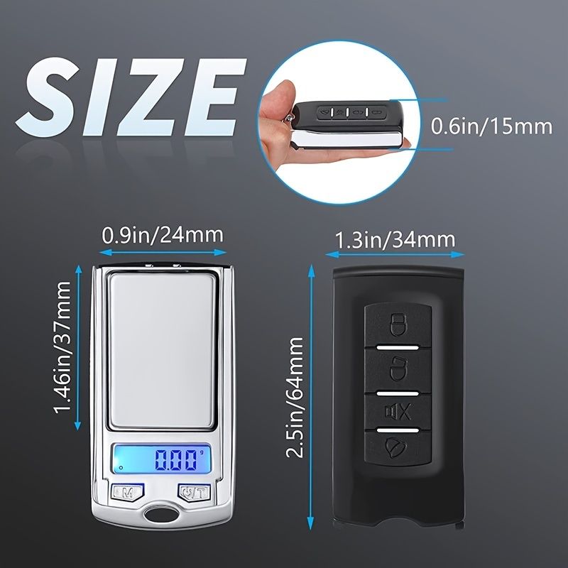 Mini Electronic Digital Pocket Scale 100g 0.01g/200g 0.01g Mini Key Style Portable Precision Weighing LCD Backlit Display For Jewelry Gold; Sterling; Jewelry; Herb; Food