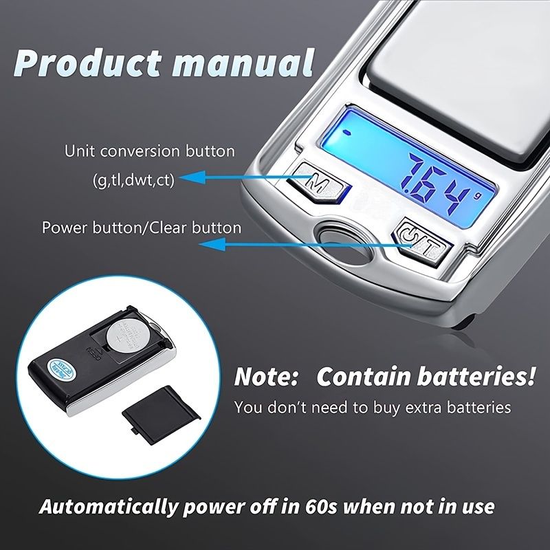 Mini Electronic Digital Pocket Scale 100g 0.01g/200g 0.01g Mini Key Style Portable Precision Weighing LCD Backlit Display For Jewelry Gold; Sterling; Jewelry; Herb; Food