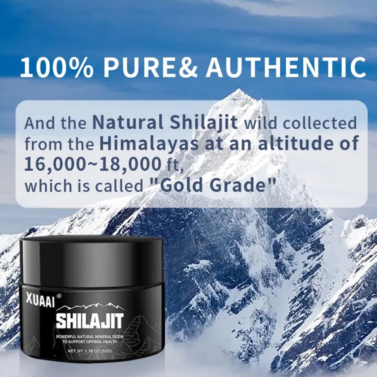 Shilajit Resin with Fulvic Acid & Trace Minerals,Support Metabolism & Immune System - 100 Serving / 50g Healthcare Dietary Fitness  Natural Edible