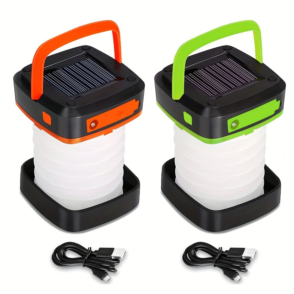 Portable USB Rechargeable Foldable/Retractable Solar Camping Lamp; Multi-Functional LED Light For Hiking; Fishing; Hunting