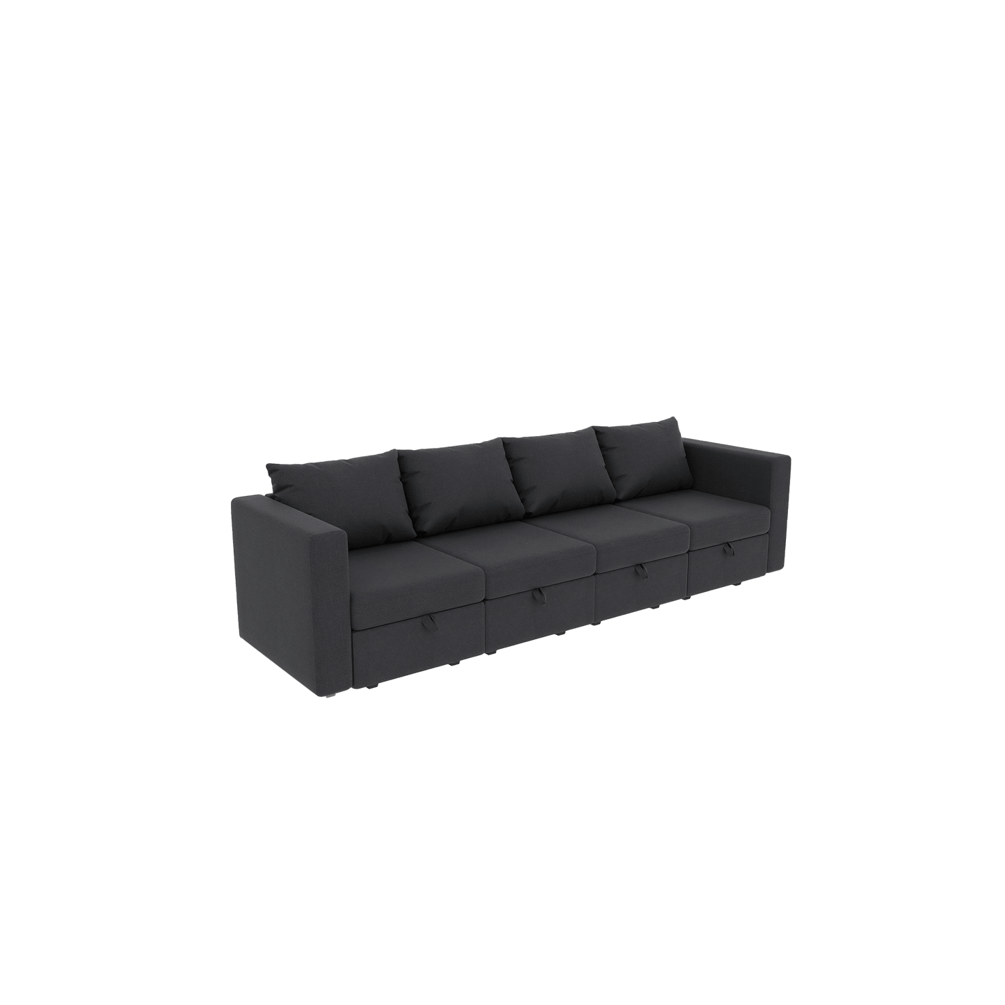 Livelylodge Modular Sectional Sofa with Wooden Frame and Pull-Out Bed, Convertible Couch for Living Room, Available in Black, White, and Gray, 109\" L x 30.5\" W x 34\" H