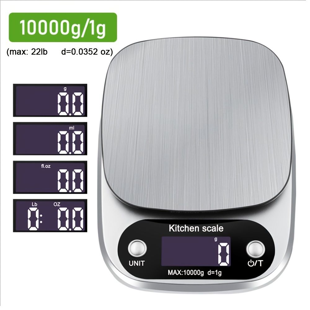 Supermarket Kitchen Scales Stainless Steel Weighing For Food Diet 22lb(1oz) Balance Measuring LCD Precision Electronic Vegetable Mark; Postal Scales/digital Scale; Without Batteries