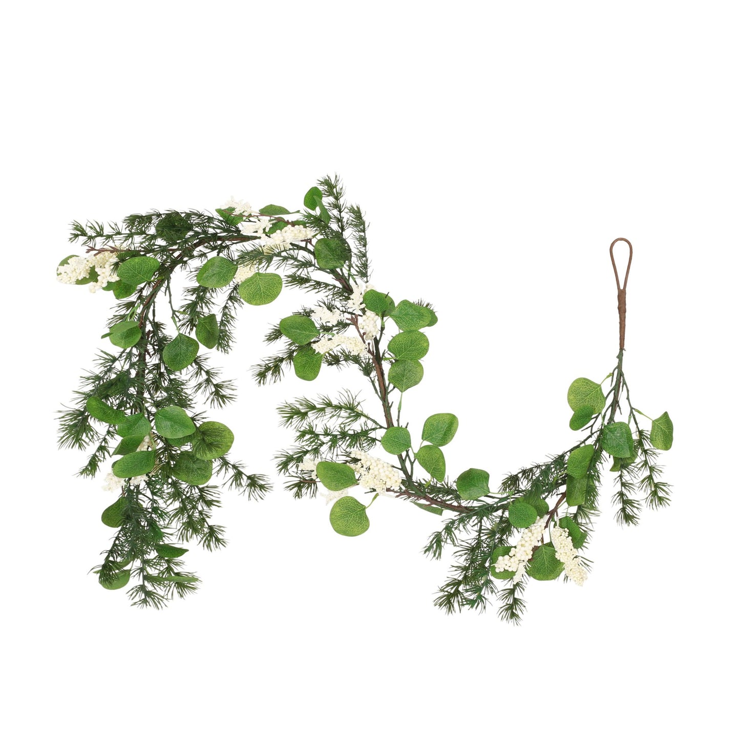 Artificial Christmas Garland, 5 ft Eucalyptus Garland with Berries for Christmas Indoor Outdoor Garden Gate Front Door Home Wall Window Stair Decor