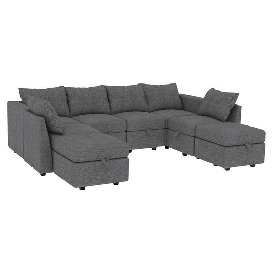 Livelylodge Modern L-Shaped Modular Sectional Sofa, Polyester Upholstery with Sturdy Wooden Frame, Comfortable Couch for Living Room or Office, Space-Saving Design 109''L x 78''W x 34''H