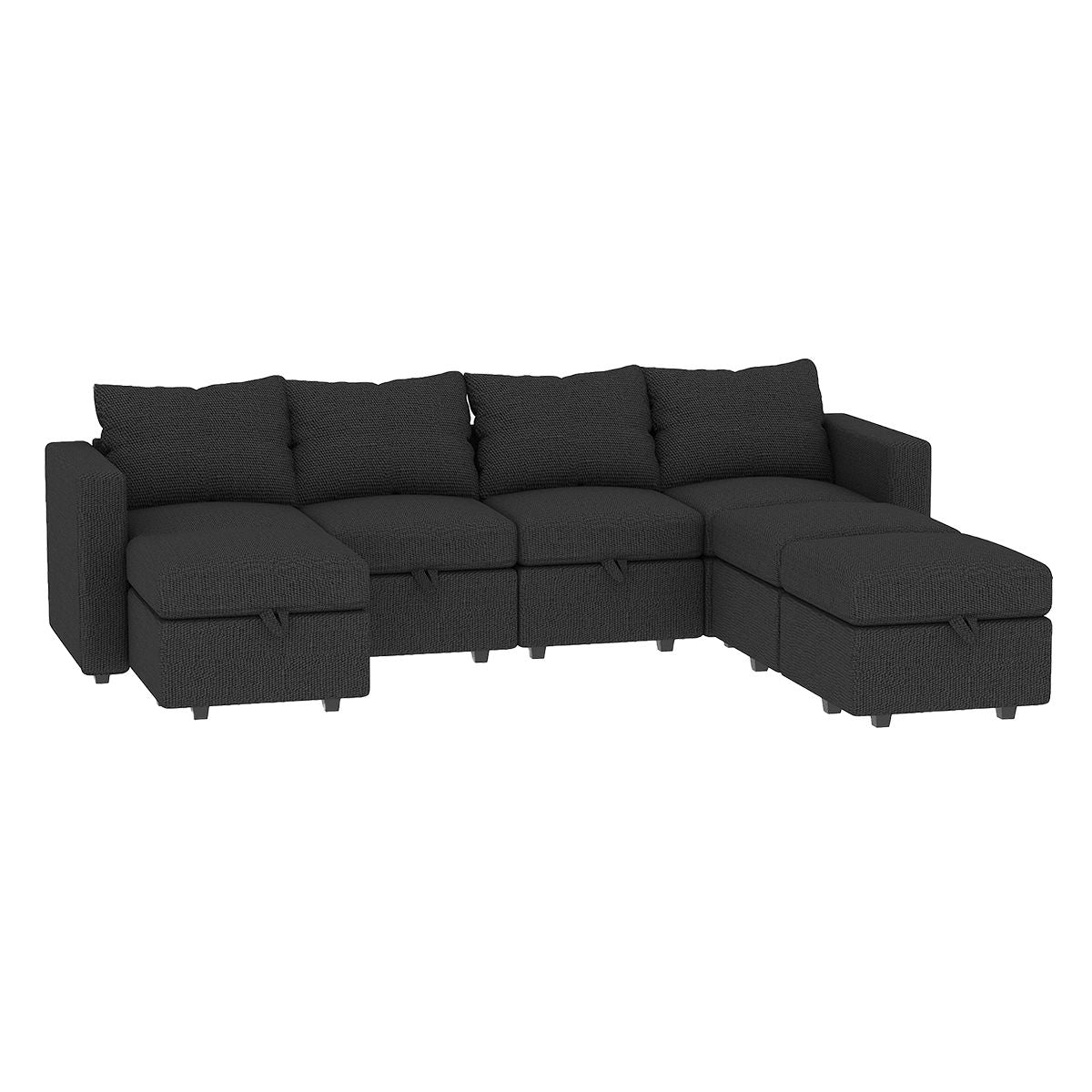 Livelylodge Modern L-Shaped Modular Sectional Sofa, Polyester Upholstery with Sturdy Wooden Frame, Comfortable Couch for Living Room or Office, Space-Saving Design 109''L x 78''W x 34''H