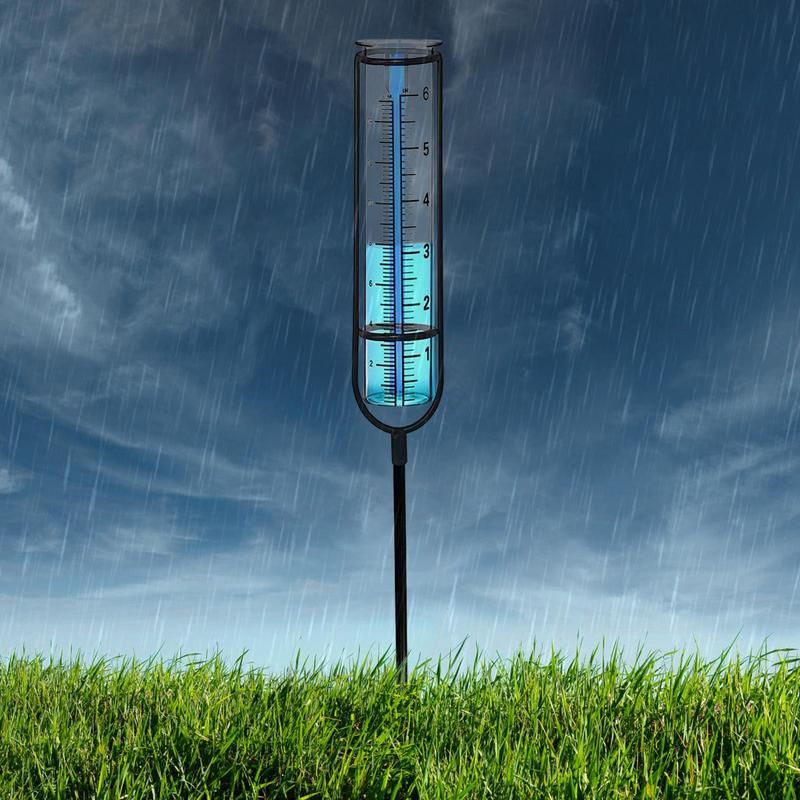 7 Inch Capacity Glass Graduated Test Tube Outdoor Glass Rain Gauge Replacement Tubes Measuring Gauging Tools For Yard Garden