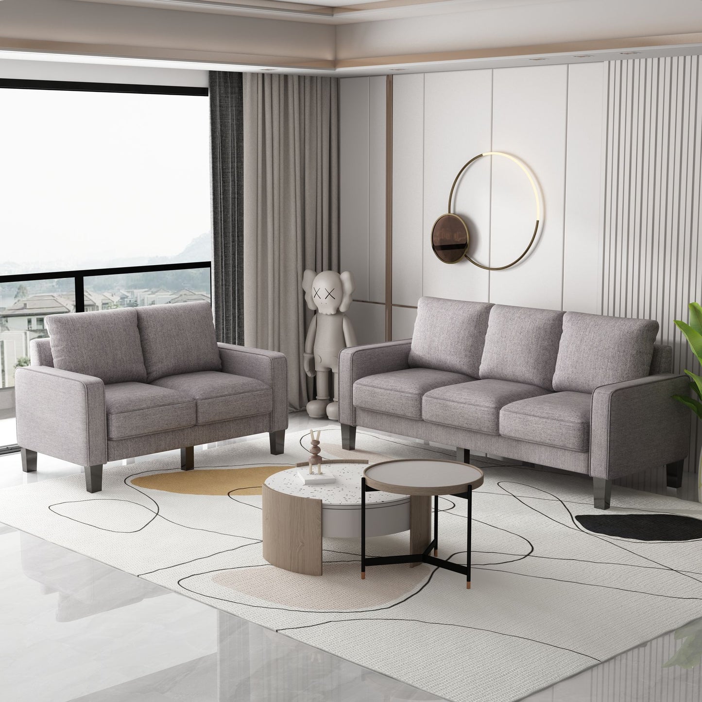 Modern Living Room Furniture Sofa in Fabric 2+3 Seat